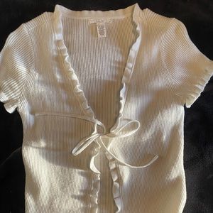 White ribbed tie top!